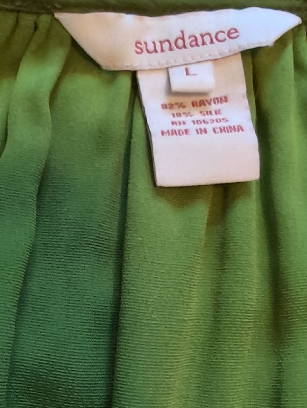 Sundance green velvet top Sz L - Picture 2 of 6